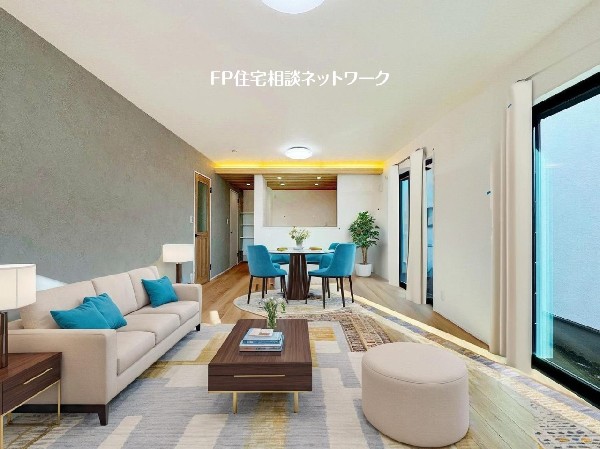 ■リビング■本画像はAIがCGで家具作成しており、実際の現地に家具は設置されておりません。また、販売価格に家具等は含まれておりません。