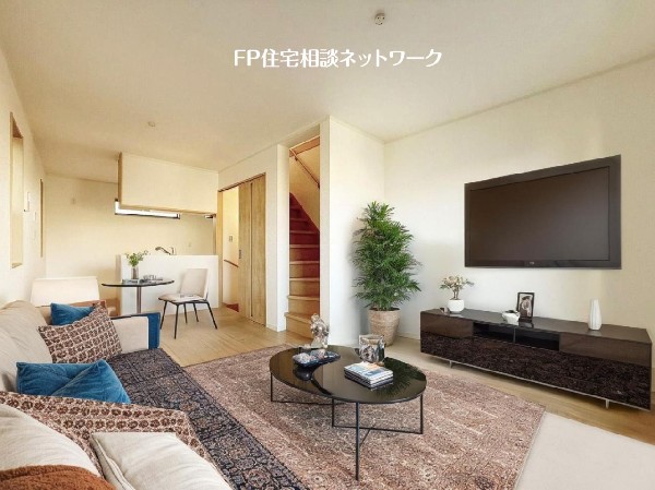 ■リビング■本画像はAIがCGで家具作成しており、実際の現地に家具は設置されておりません。また、販売価格に家具等は含まれておりません。