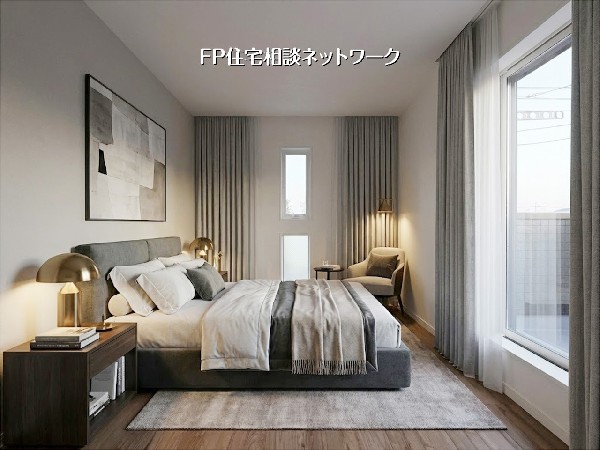 【洋室│6帖】  本画像はAIがCGで家具作成しており、実際の現地に家具は設置されておりません。また、販売価格に家具等は含まれておりません。