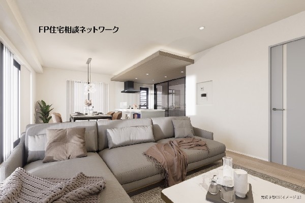 20.8帖の広々ＬＤＫ。ダイニングテーブルやソファーなどの家具もしっかりと配置できます。ゆったりとした広さの空間でご家族だんらんの時間をお過ごしください。