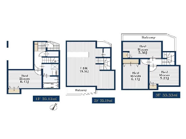 外観:建物プラン例4LDK、土地面積62.38平米、建物価格1500万円（税込）、建物面積104.22平米