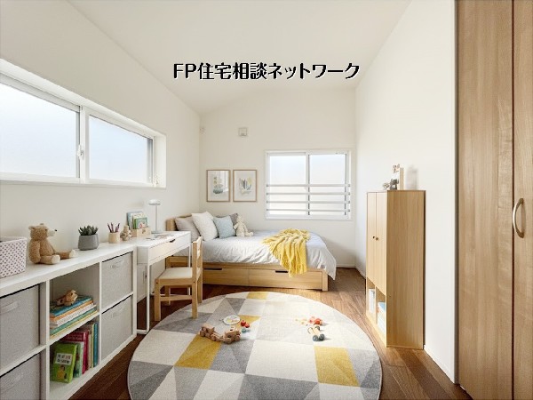 【洋室5帖】  本画像はAIがCGで家具を作成しており、実際の現地に家具は設置されておりません。また、販売価格に家具等は含まれておりません。