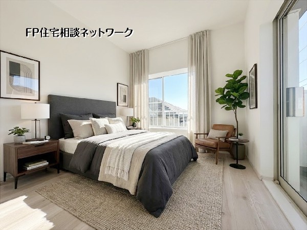 【洋室5.1帖】  本画像はAIがCGで家具を作成しており、実際の現地に家具は設置されておりません。また、販売価格に家具等は含まれておりません。