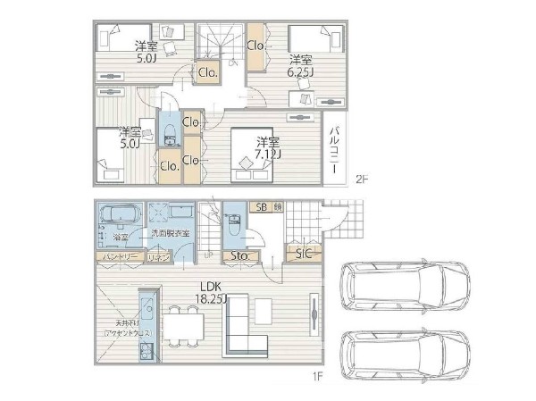 外観:2区画　参考間取り