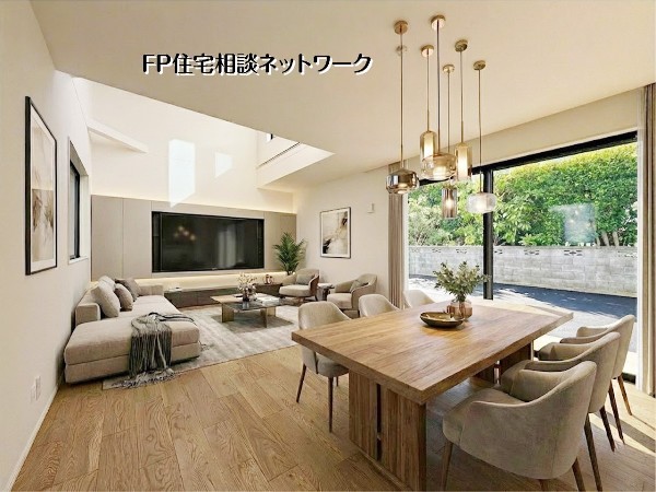 【LDK│19.5帖】  本画像はAIがCGで家具作成しており、実際の現地に家具は設置されておりません。また、販売価格に家具等は含まれておりません。  