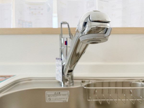 設備スタイリッシュな、浄水器一体型水栓です。水栓にシャワーホースと浄水器を内蔵し、カルキ臭など軽減。シャワーヘッドを引き出すことで、広いシンクのお手入れもラクラク。
