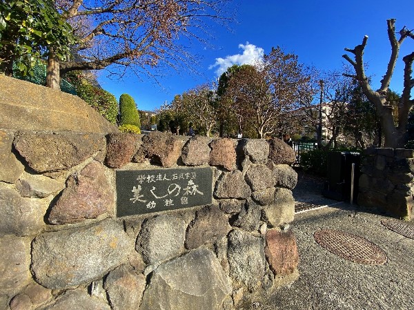 周辺環境:美しの森幼稚園(敷地面積約3000坪におよぶ、美しの森幼稚園の広大な自然環境の中で、自発的な活動を通して、子どもたちの豊かな感性を育みます)