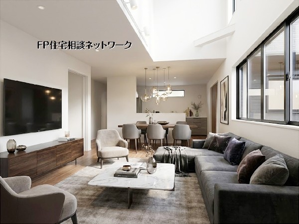 【LDK│18.4帖】本画像はAIがCGで家具作成しており、実際の現地に家具は設置されておりません。また、販売価格に家具等は含まれておりません。