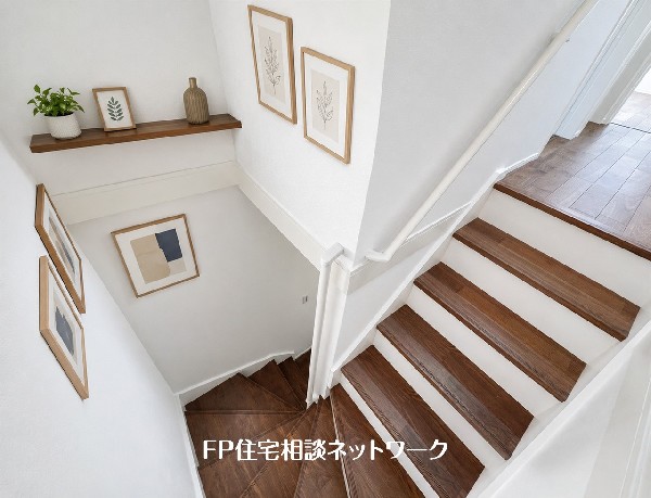 【階段】  本画像はAIがCGで小物を作成しており、実際の現地に小物は設置されておりません。また、販売価格に小物等は含まれておりません。