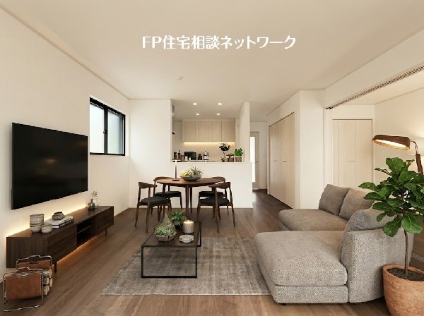 ■リビング■本画像はAIがCGで家具作成しており、実際の現地に家具は設置されておりません。また、販売価格に家具、小物等は含まれておりません