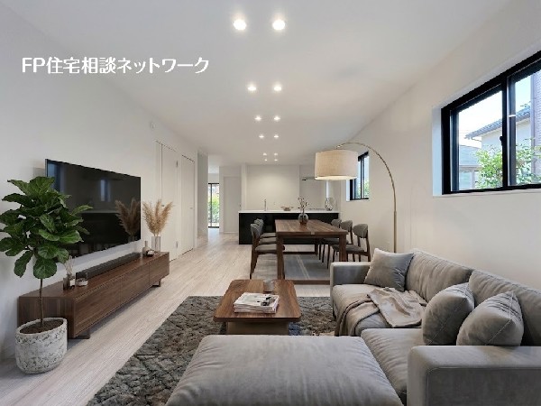 ■リビング■本画像はAIがCGで家具作成しており、実際の現地に家具は設置されておりません。また、販売価格に家具、小物等は含まれておりません。