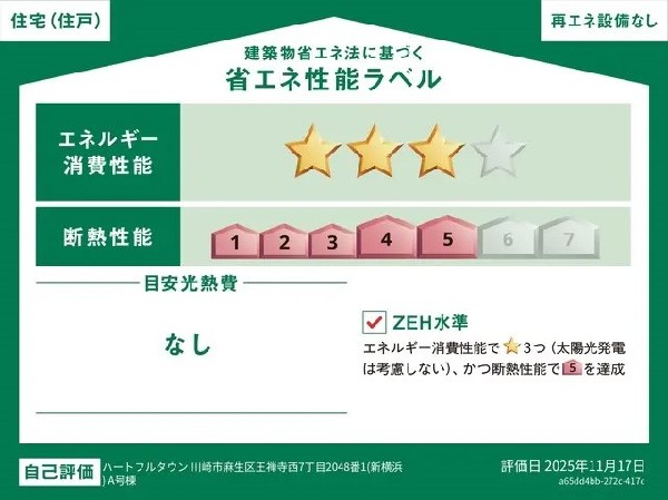 設備国が定める省エネ性能の基準で、住宅の断熱性能と省エネ設備により一次エネルギー消費量を大幅に削減するレベルを指します。