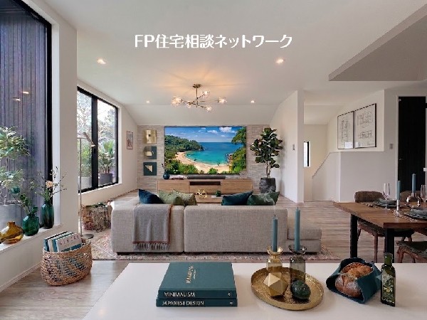 ■リビング■本画像はAIがCGで家具作成しており、実際の現地に家具は設置されておりません。また、販売価格に家具、小物等は含まれておりません。