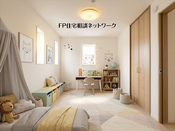 【洋室│6帖】  本画像はAIがCGで家具を作成しており、実際の現地に家具は設置されておりません。また、販売価格に家具等は含まれておりません。