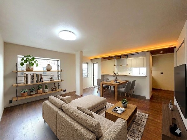 ■リビング■本画像はAIがCGで家具作成しており、実際の現地に家具は設置されておりません。また、販売価格に家具等は含まれておりません。