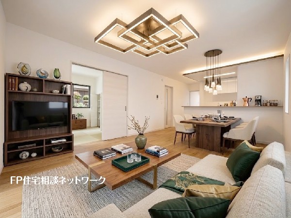 ■リビング■本画像はAIがCGで家具作成しており、実際の現地に家具は設置されておりません。また、販売価格に家具、小物等は含まれておりません。