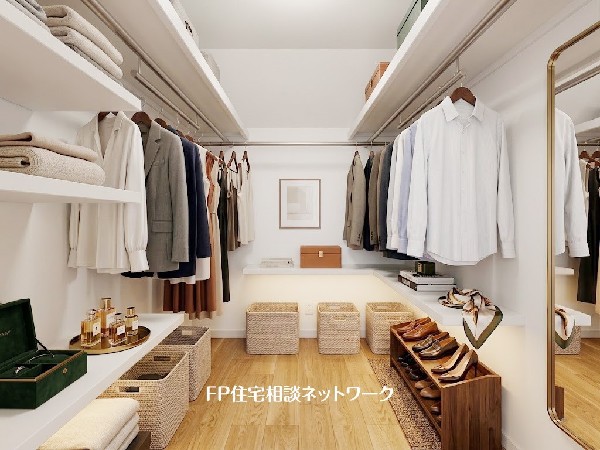 ■ウォークインクローゼット■本画像はAIがCGで家具作成しており、実際の現地に家具は設置されておりません。また、販売価格に家具、小物等は含まれておりません。