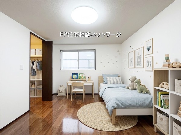 【洋室│8帖】  本画像はAIがCGで家具を作成しており、実際の現地に家具は設置されておりません。また、販売価格に家具等は含まれておりません。