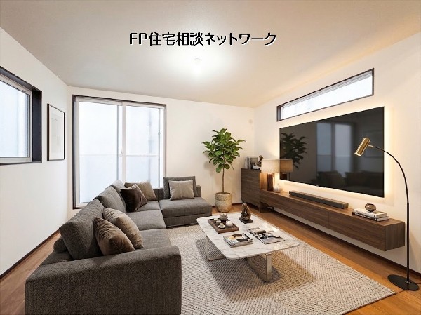 【LDK│15.5帖】  本画像はAIがCGで家具を作成しており、実際の現地に家具は設置されておりません。また、販売価格に家具等は含まれておりません。