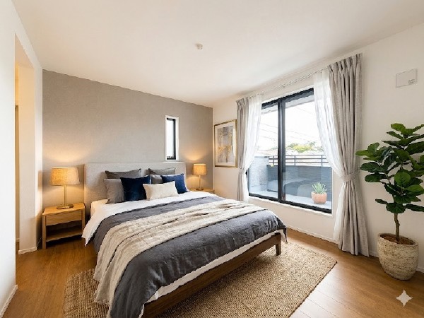 ■主寝室■  本画像はAIがCGで家具作成しており、実際の現地に家具は設置されておりません。また、販売価格に家具等は含まれておりません。