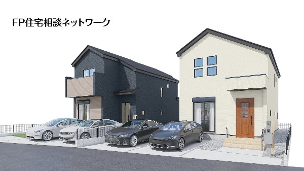 外観:大型4LDKの間取りに並列2台のカースペース、ご家族の多いご家庭やお仕事の車も駐車したい方に最適です。 - コピー