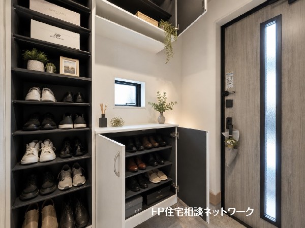 ■玄関■本画像はAIがCGで家具作成しており、実際の現地に家具は設置されておりません。また、販売価格に家具、小物等は含まれておりません。