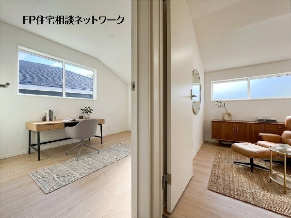 【ベットルーム4.5帖と6帖】  本画像はAIがCGで家具を作成しており、実際の現地に家具は設置されておりません。また、販売価格に家具等は含まれておりません。