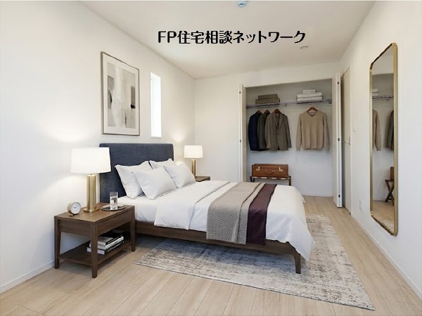 【ベットルーム7.5帖】  本画像はAIがCGで家具を作成しており、実際の現地に家具は設置されておりません。また、販売価格に家具等は含まれておりません。
