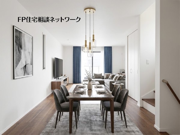 【LDK│18帖】  本画像はAIがCGで家具を作成しており、実際の現地に家具は設置されておりません。また、販売価格に家具等は含まれておりません。