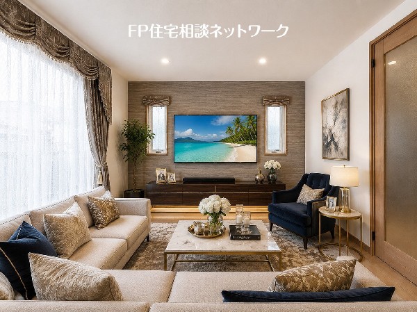 ■リビング■本画像はAIがCGで家具作成しており、実際の現地に家具は設置されておりません。また、販売価格に家具等は含まれておりません。