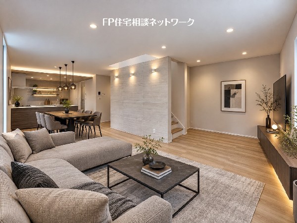 ■リビング■本画像はAIがCGで家具・小物等を作成しており、実際の現地に家具は設置されておりません。また、販売価格に家具等は含まれておりません。