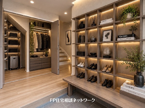 ■玄関■本画像はAIがCGで小物等を作成しており、実際の現地に小物等は設置されておりません。また、販売価格に小物等は含まれておりません。