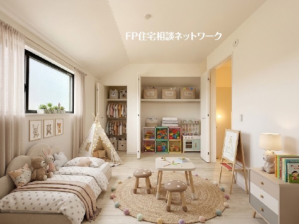 ■子供部屋■本画像はAIがCGで家具作成しており、実際の現地に家具は設置されておりません。また、販売価格に家具、小物等は含まれておりません。