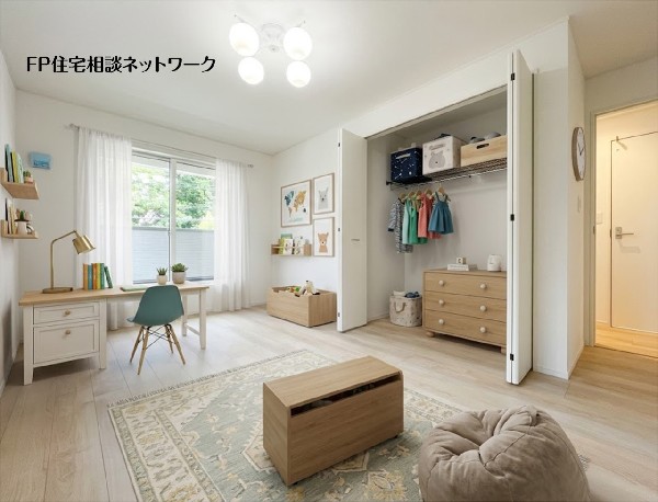 【洋室│8帖】  本画像はAIがCGで家具を作成しており、実際の現地に家具は設置されておりません。また、販売価格に家具等は含まれておりません。