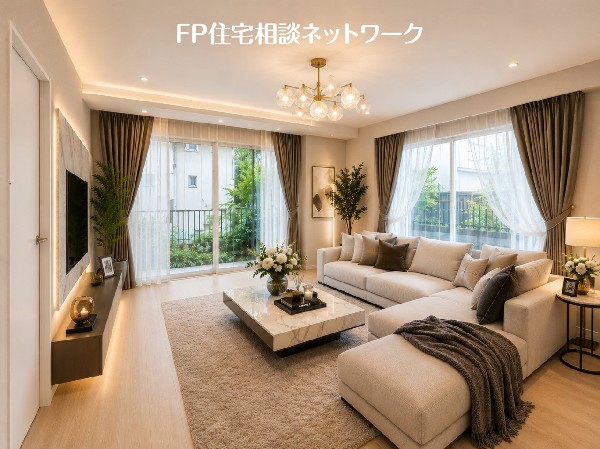 ■リビング■本画像はAIがCGで家具作成しており、実際の現地に家具は設置されておりません。また、販売価格に家具等は含まれておりません。