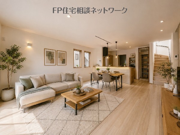 ■リビング■本画像はAIがCGで家具作成しており、実際の現地に家具は設置されておりません。また、販売価格に家具等は含まれておりません。