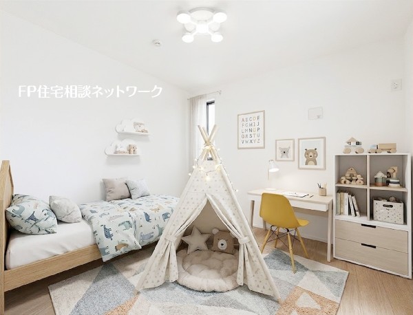 【洋室│5.6帖】  本画像はAIがCGで家具を作成しており、実際の現地に家具は設置されておりません。また、販売価格に家具等は含まれておりません。