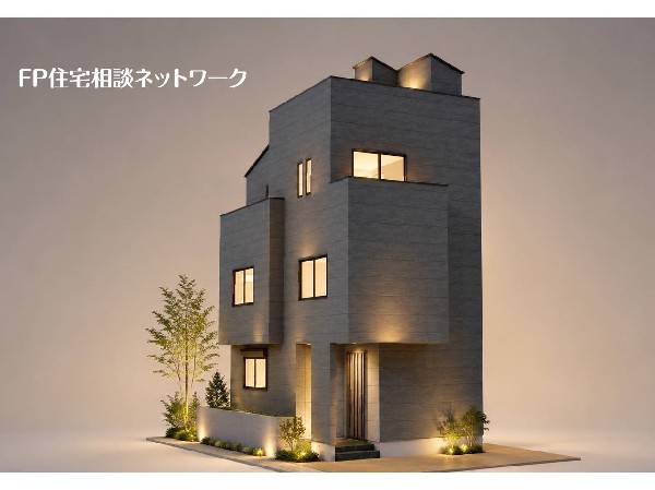 外観:ブラックを基調としたモダンで高級感あふれるデザイナーズ住宅。広々としたルーフバルコニーを採用し、開放的な暮らしを実現。シンプルで飽きのこない外観は、街並みに美しく映える上質な住まいです。