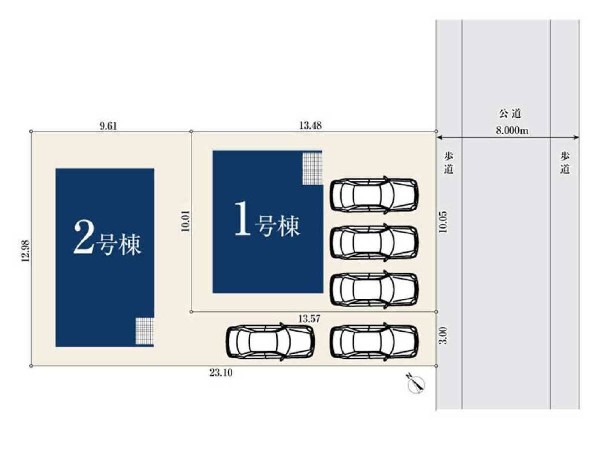 区画図:土地面積135m2以上のゆとりの敷地！区画整理された閑静な住宅街に位置し静かな日常を送る事ができます。