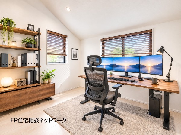 ■テレワークスペース■本画像はAIがCGで家具作成しており、実際の現地に家具は設置されておりません。また、販売価格に家具、小物等は含まれておりません。