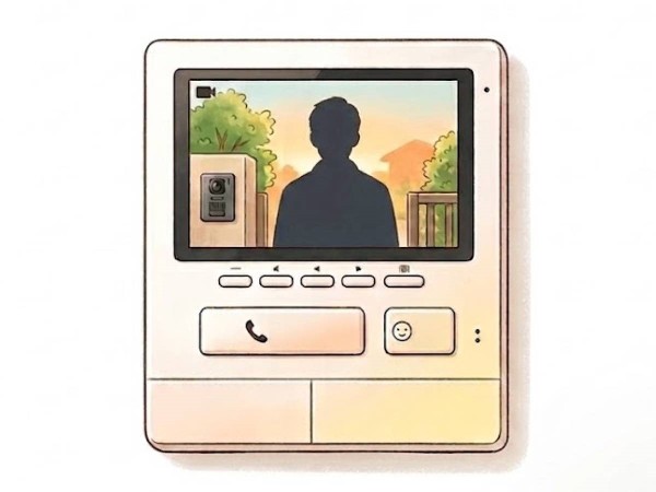 【TVモニター付インターホン】室内から訪問者の顔を映像で確認しながら通話できる便利な防犯設備です。不審者対策やトラブル防止に役立ち、日々の安心を支えます。