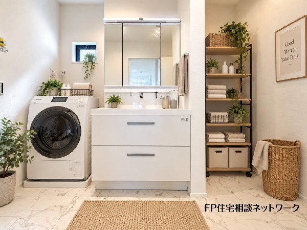 本画像はCGで作成しており、実際の現地に洗濯機、棚、家具は置かれておりません。また販売価格に家具は含ません。