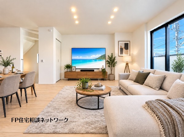 本画像はCGで作成しており、実際の現地にTV、小物、家具は置かれておりません。また販売価格に家具は含ません。