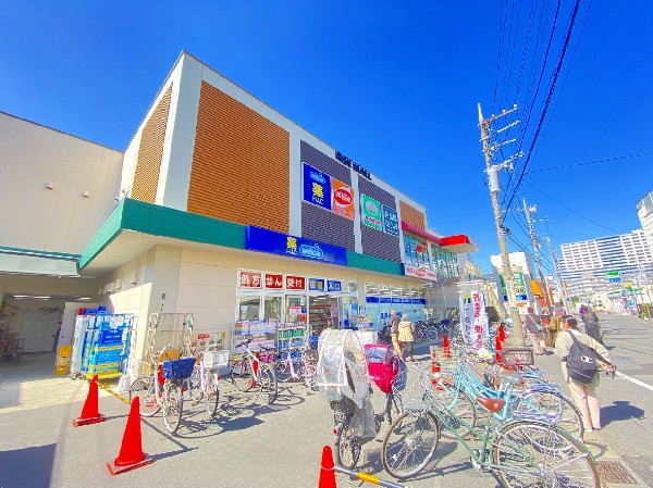 周辺環境: RISEMALL矢向店(矢向駅徒歩1分の距離にある複合商業施設。食品館あおば、ドラッグストア、サイゼリヤ、美容室が入り便利。)