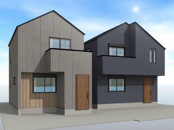 外観:（1号棟左）緑に恵まれたエリアで、毎日のお散歩も気持ちよさそうです。自然に包まれた穏やかな暮らしができそうです。