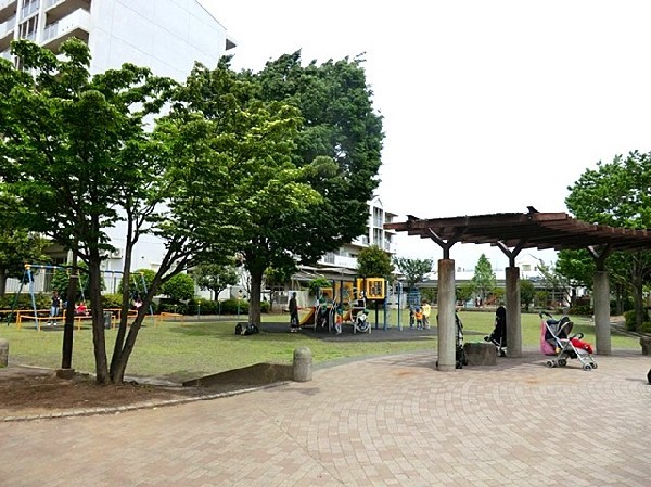 周辺環境:長津田公園(保育園近くの公園。芝生広場や複合遊具、ブランコがあります。花壇には保育園児が植えた花が並んでいます。)