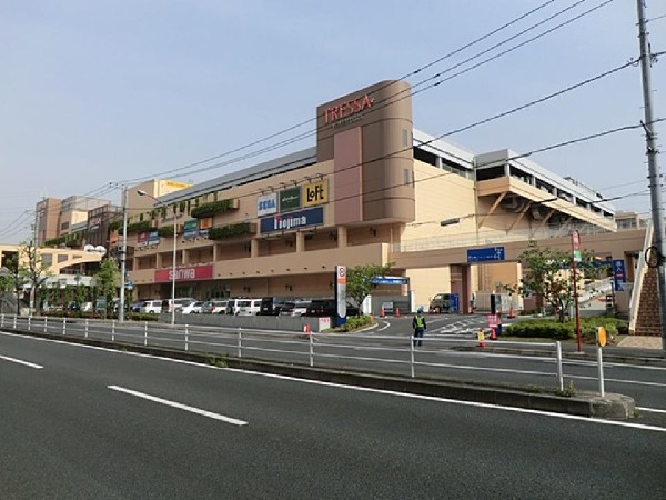 周辺環境:トレッサ横浜(オートモールを中心に専門店が約220店舗入った巨大なショッピングモール。スーパーSANWAがある。)