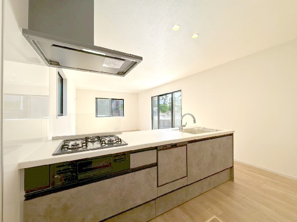 機能性とデザイン性を兼ね備えた嬉しいキッチン。食器洗乾燥機付きなので後片付け楽々。嬉しい浄水器も。