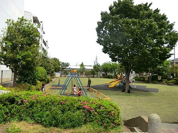 周辺環境:長津田公園(芝生広場や複合遊具、ブランコがある、保育園近くの公園。花壇には保育園児が植えた花が並んでいます。)