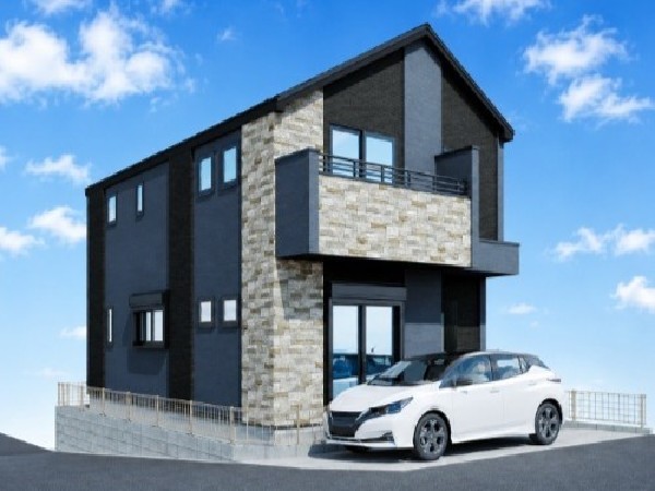 外観:閑静な住宅地に馴染む落ち着いた色合いの外観。長く愛着を持って住むからこそシンプルな色目に仕上げました